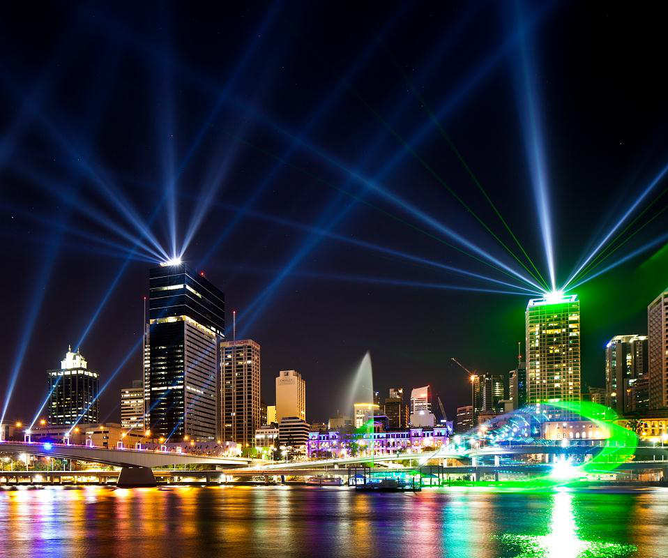 Illumination von Brisbanes Skyline