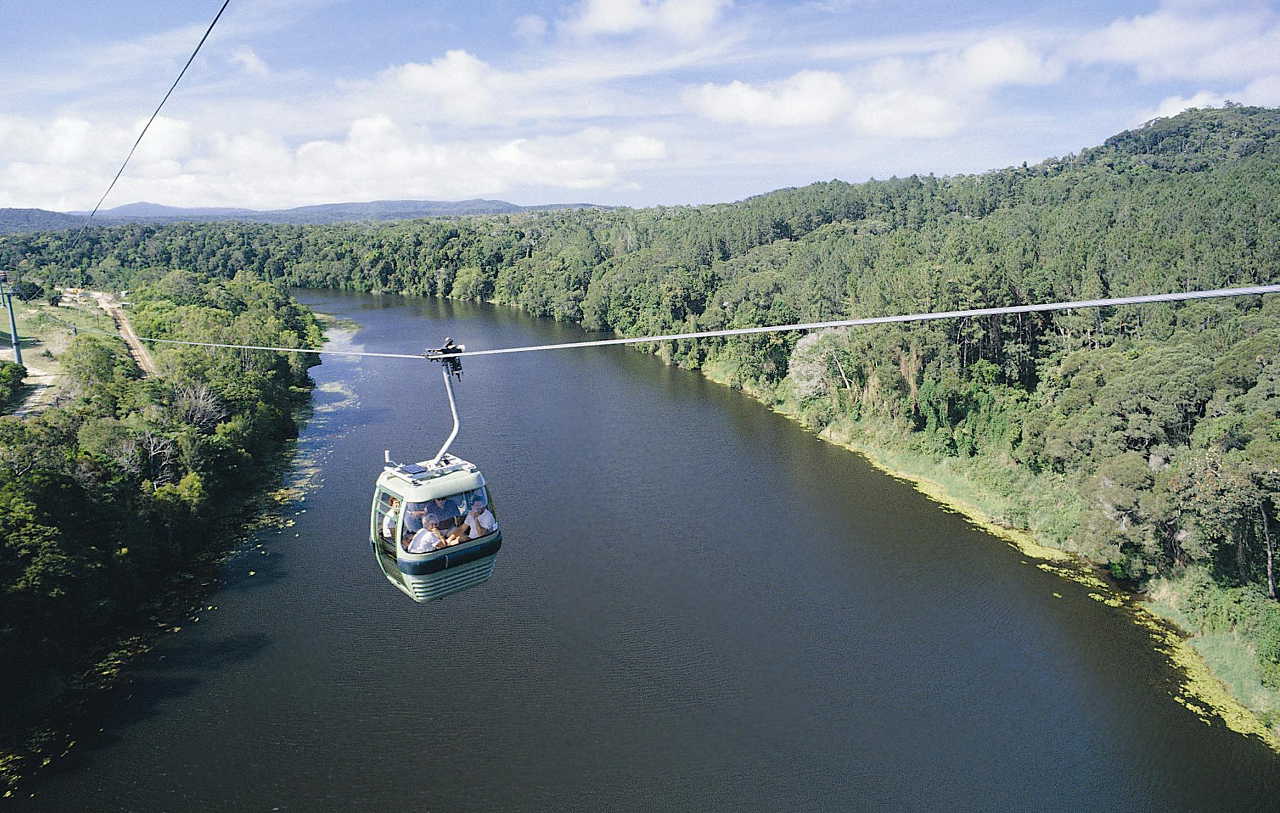 Gondel über dem Barron River