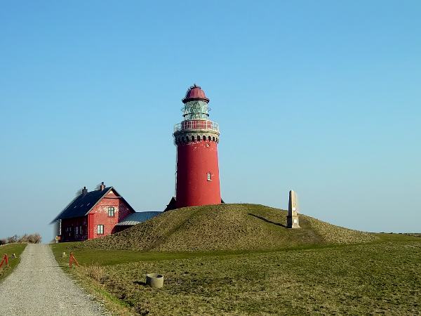 Bovbjerg Lighthouse on the west coast of Jutland in Denmark