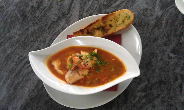 Fischsuppe im Landhotel Huber