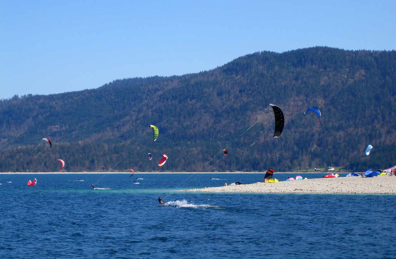 Kiten auf dem Walchensee