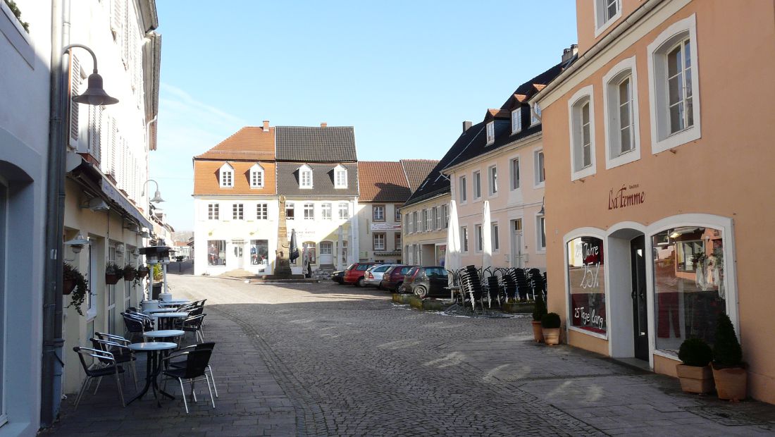 Der alte Markt in der Innenstadt von Blieskastel