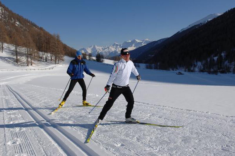 Langlaufen im Vinschgau, hier im Ferienort Schlinig 