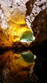 Spiegelung in den Cuevas de los Verdes