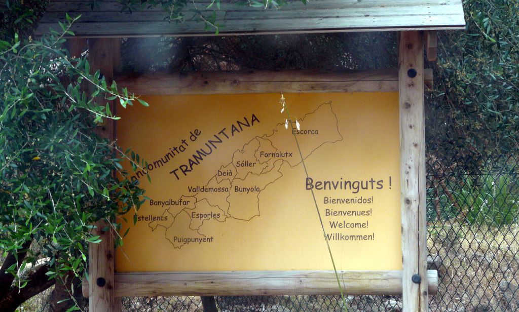 Karte Tramuntana an der MA-10 Nähe Banyalbufar